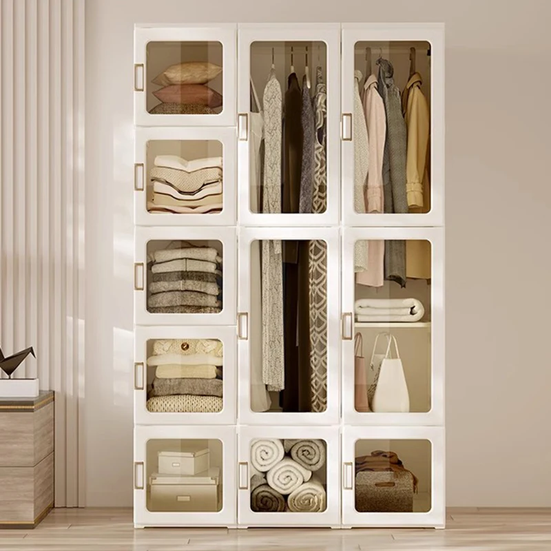 

Free Shipping Bedroom Wardrobes Living Room Clothes Craft Luxury Storage Cabinets White Modern Closets Abiertos Salon Furniture