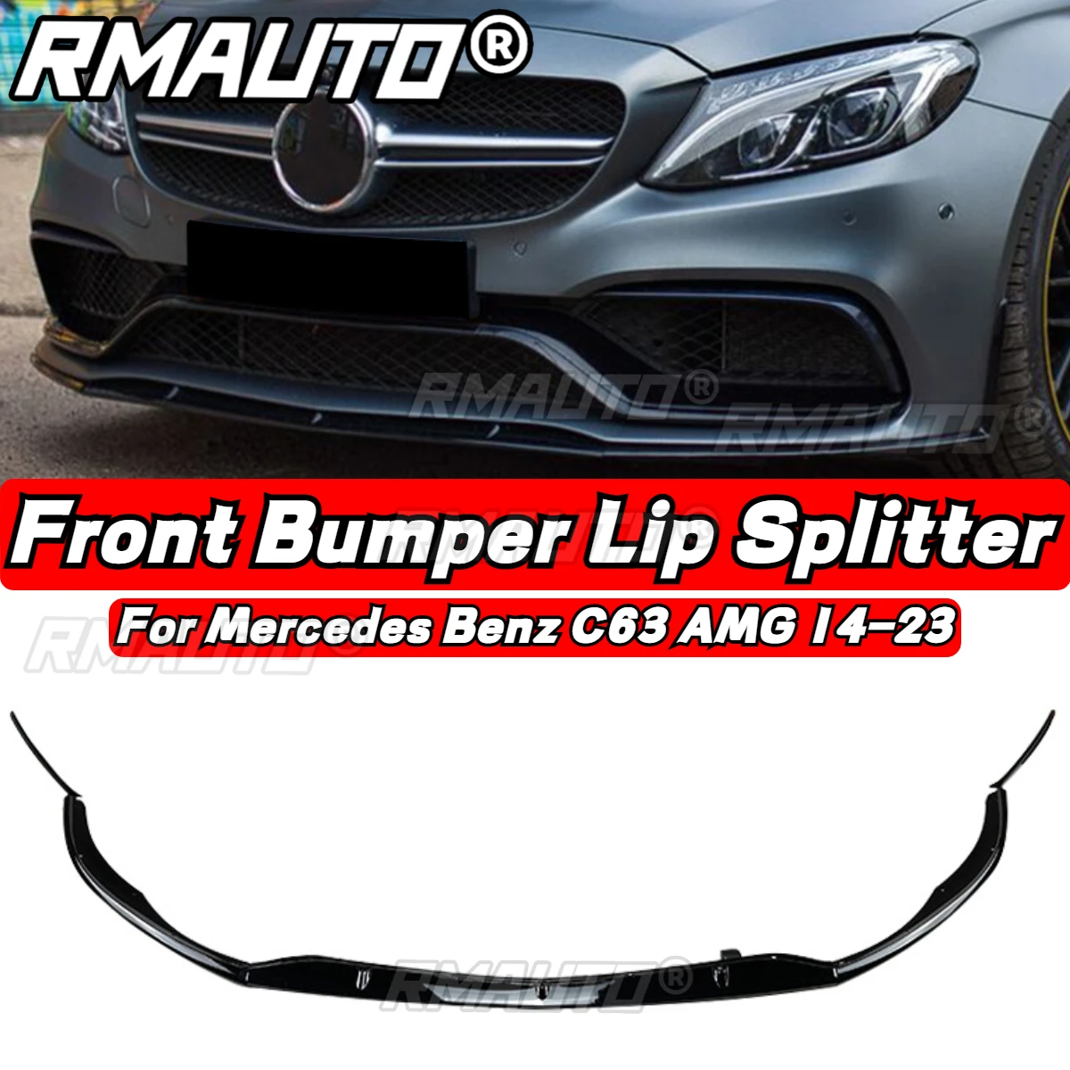 

Для Mercedes Benz C63 AMG 2014-2023 передний бампер, разделитель губ, издание 1, диффузор, спойлер, комплект кузова, внешние детали, автомобильные аксессуары