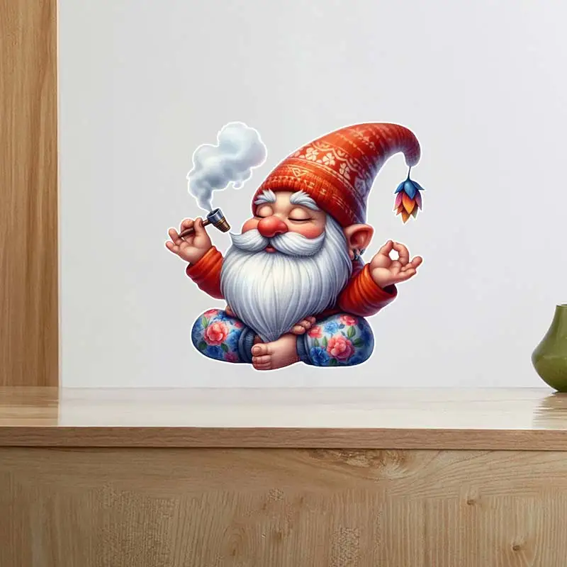 Funny Christmas Gnomes Wall Sticker Art Mural Living Room Bedroom Decor Cabinet  Refrigerator Home Decor Decals M1011