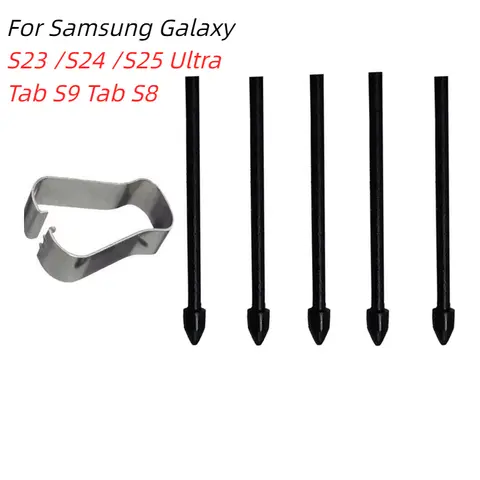 5PCS for Samsung Galaxy S24 Ultra S23 Ultra Tab S9 Tab S8 Touch Stylus S Pen Nib with Removal Tweezers