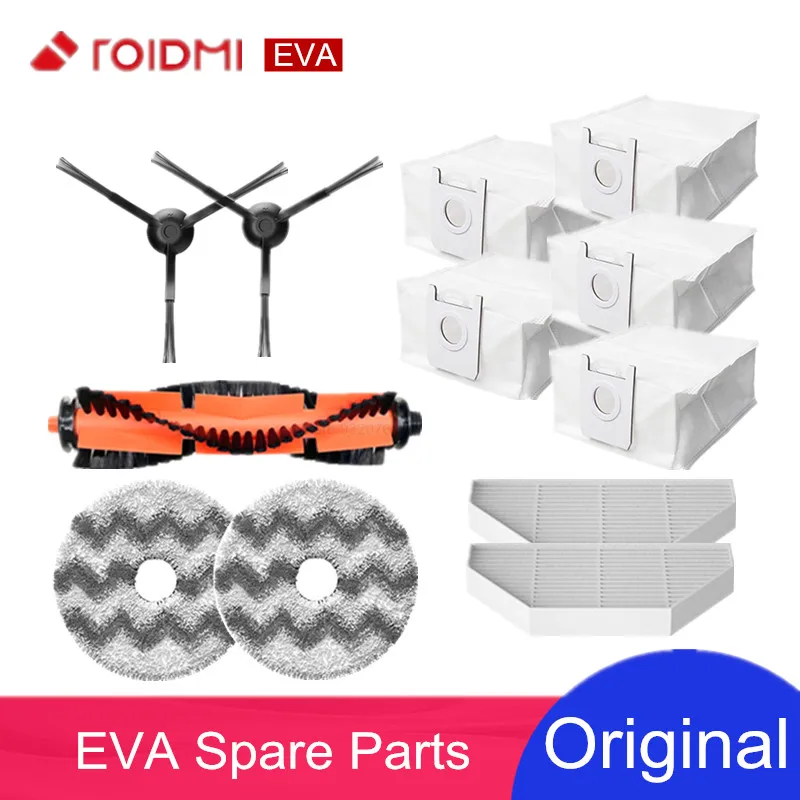 Запчасти для пылесоса ROIDMI EVA, оригинальный мешок для пыли, Швабра, вращающаяся щетка, фильтр, боковая щетка, моющаяся швабра, дополнительные аксессуары