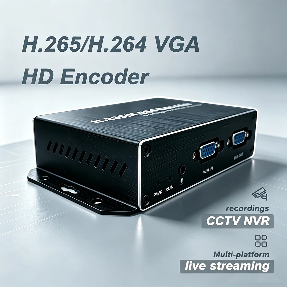 H.265/H.264 real-time video encoder, VGA to IP encoder, multi-platform live streaming, loop-out type