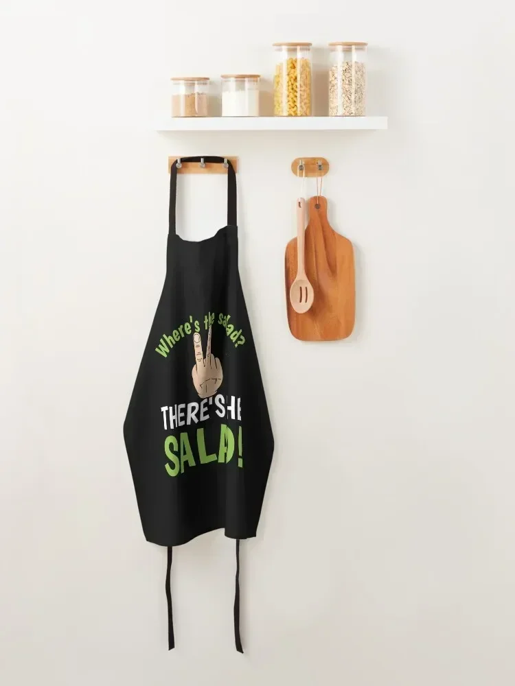 Where's The Salad - There's The Salad Apron ชุดทํางานทําอาหารสําหรับผู้หญิงทําความสะอาด Dress Apron
