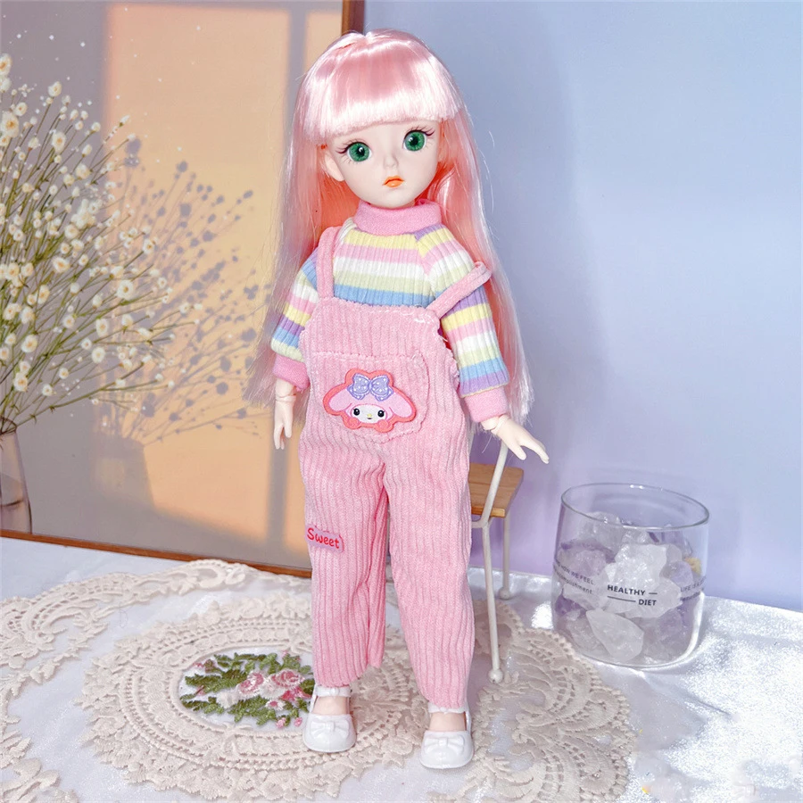 Bonecas e roupas bjd com múltiplas articulações móveis 30cm 1/6 3d simulado olho dobradiça boneca menina diy vestir-se brinquedo de presente de aniversário