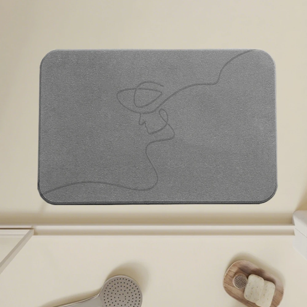 Minimalist indoor diatomaceous earth stone bath mat soft mat quick-drying water absorption doorway carpet living room decoration