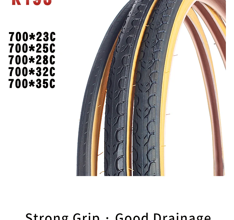 Kenda 700C Bicycle Tire 700x23C 25C 28C 32C 35C K191 K193 Ultralight Yellow Side Tyre Pneu Bicicleta Road Bike Tires