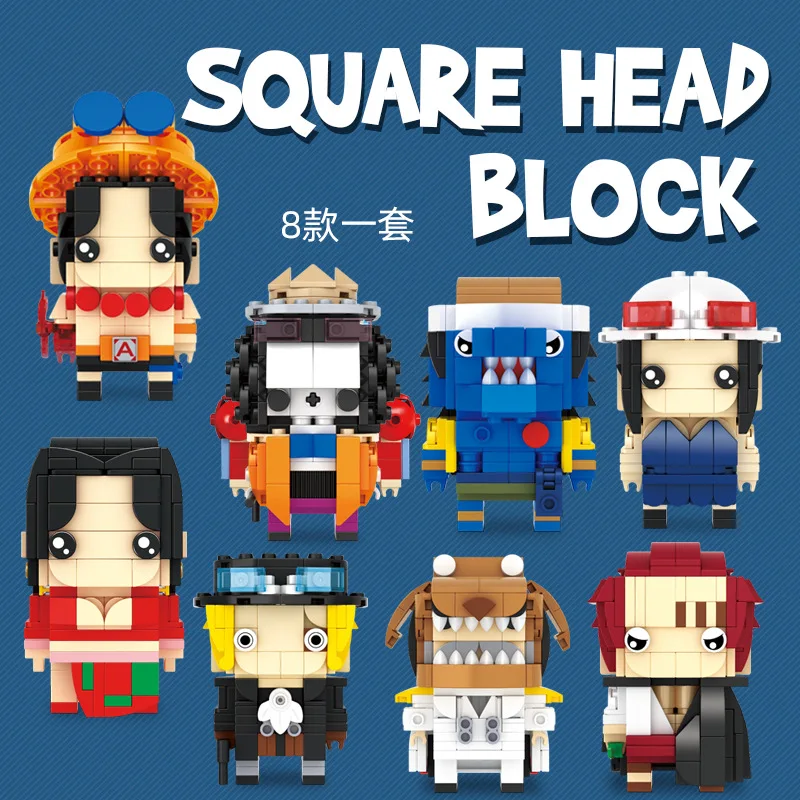 Bloques de construcción de BrickHeadz de una pieza, Luffy, Nami, Chopper, Sanji, Zoro, Usopp, Ace, Franky, Brook, Robin, figura de ladrillo,