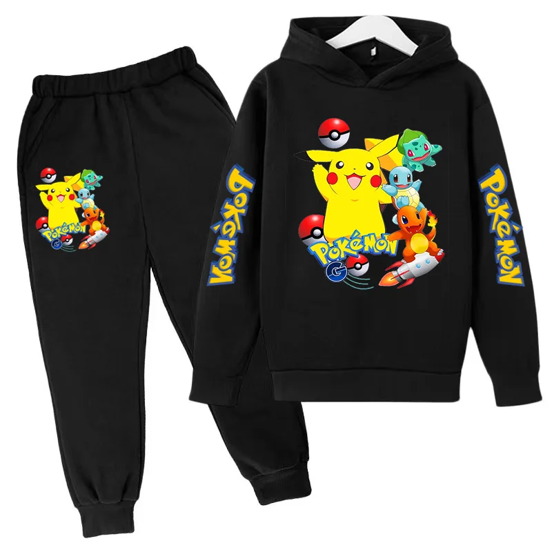 Neues Kinder-Sportoutfit-Set - Kapuzenjacke + lange Hose mit Cartoon-Mustern, lässige, lockere Passform, geeignet für Jungen und Mädchen im Alter von 3 bis 13 Jahren. – Detail 18