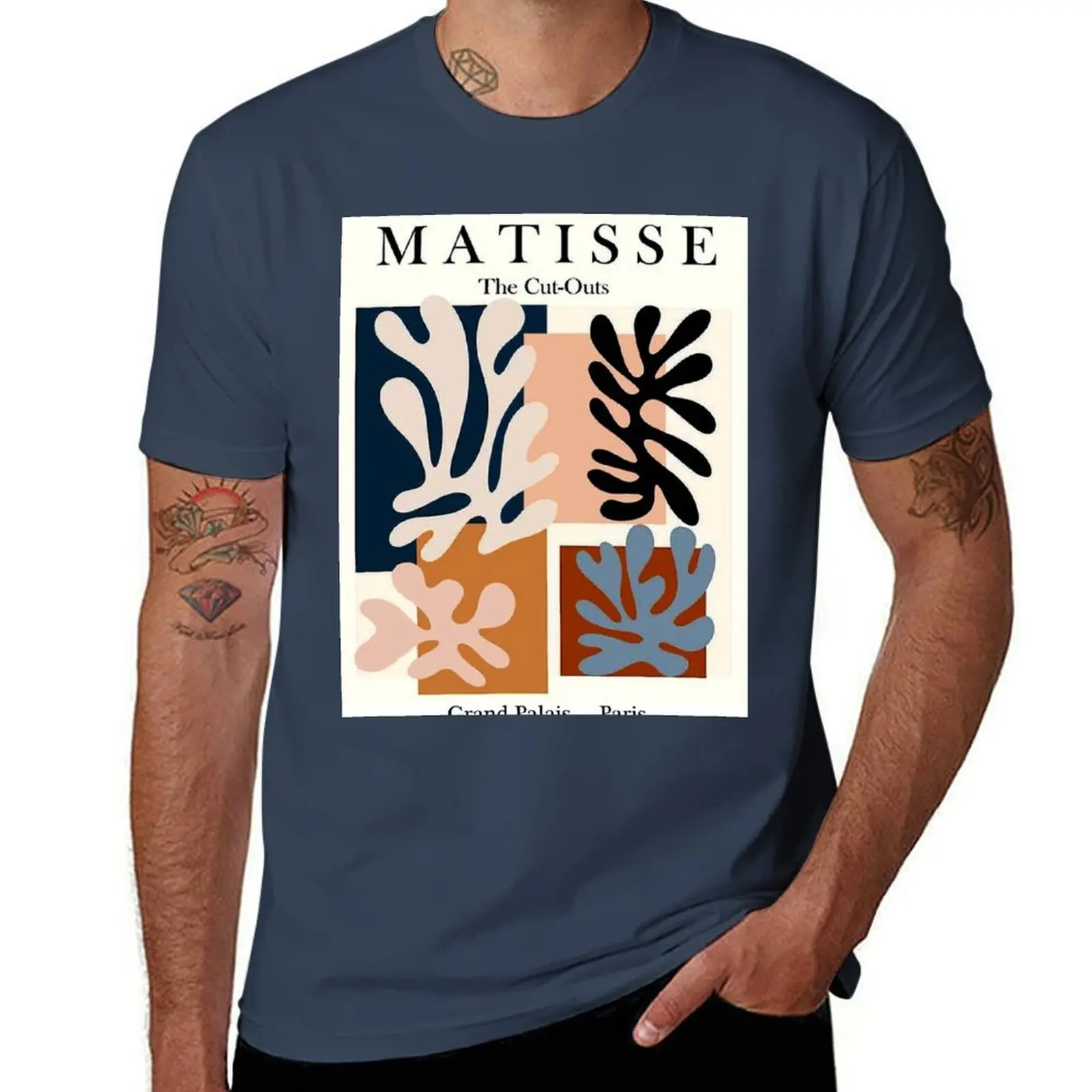 

GRAND PALAIS : Vintage Matisse The Cut Outs Exhibit Advertising Print T-Shirt t shirt man plain man t shirt cotton T-Shirt