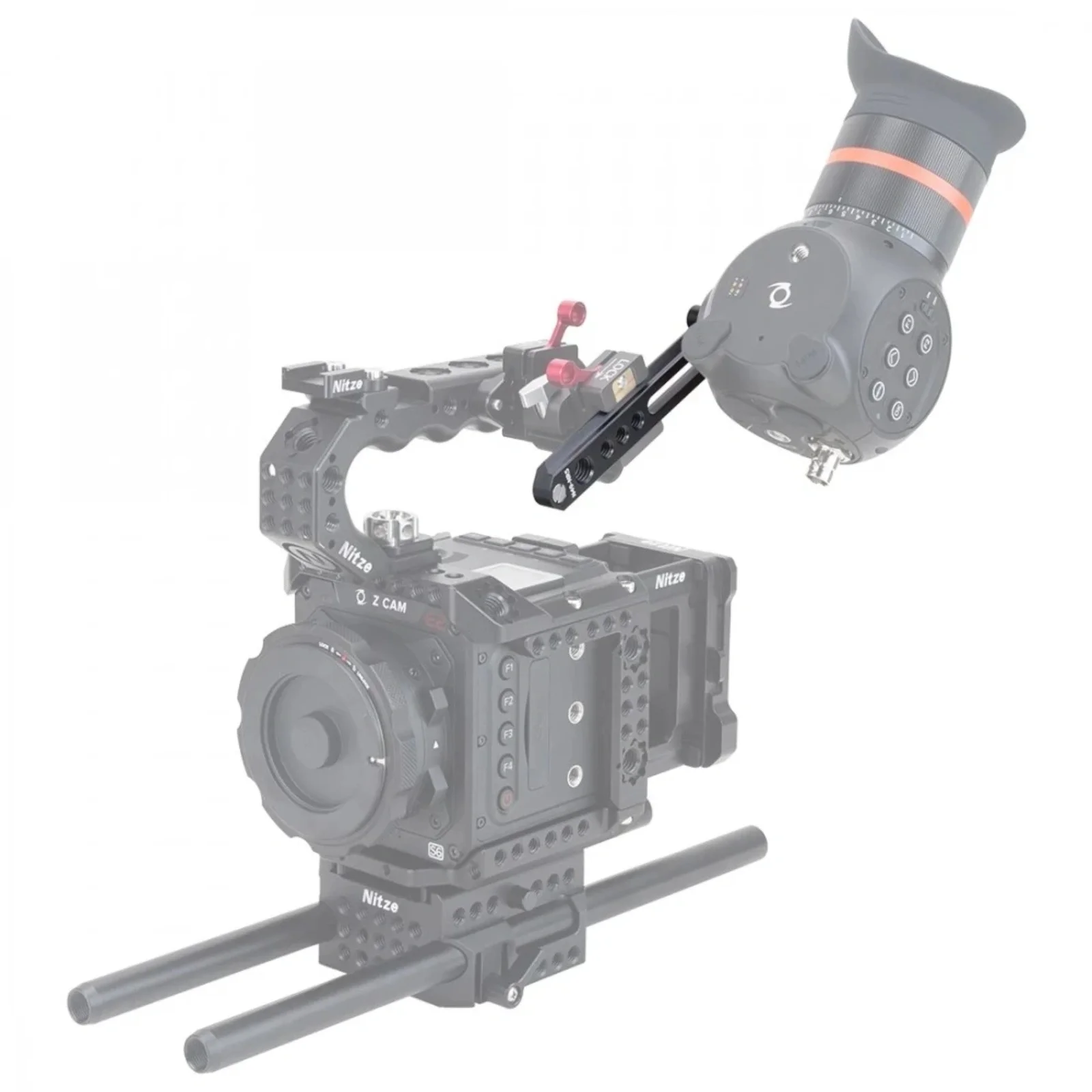 Nitze N49-NR5(5 inch/127mm) Extension Arm Plate NATO Rail to ARRI Rosette Mount w M6 Screw for DSLR Camera Cage EVFs monitors