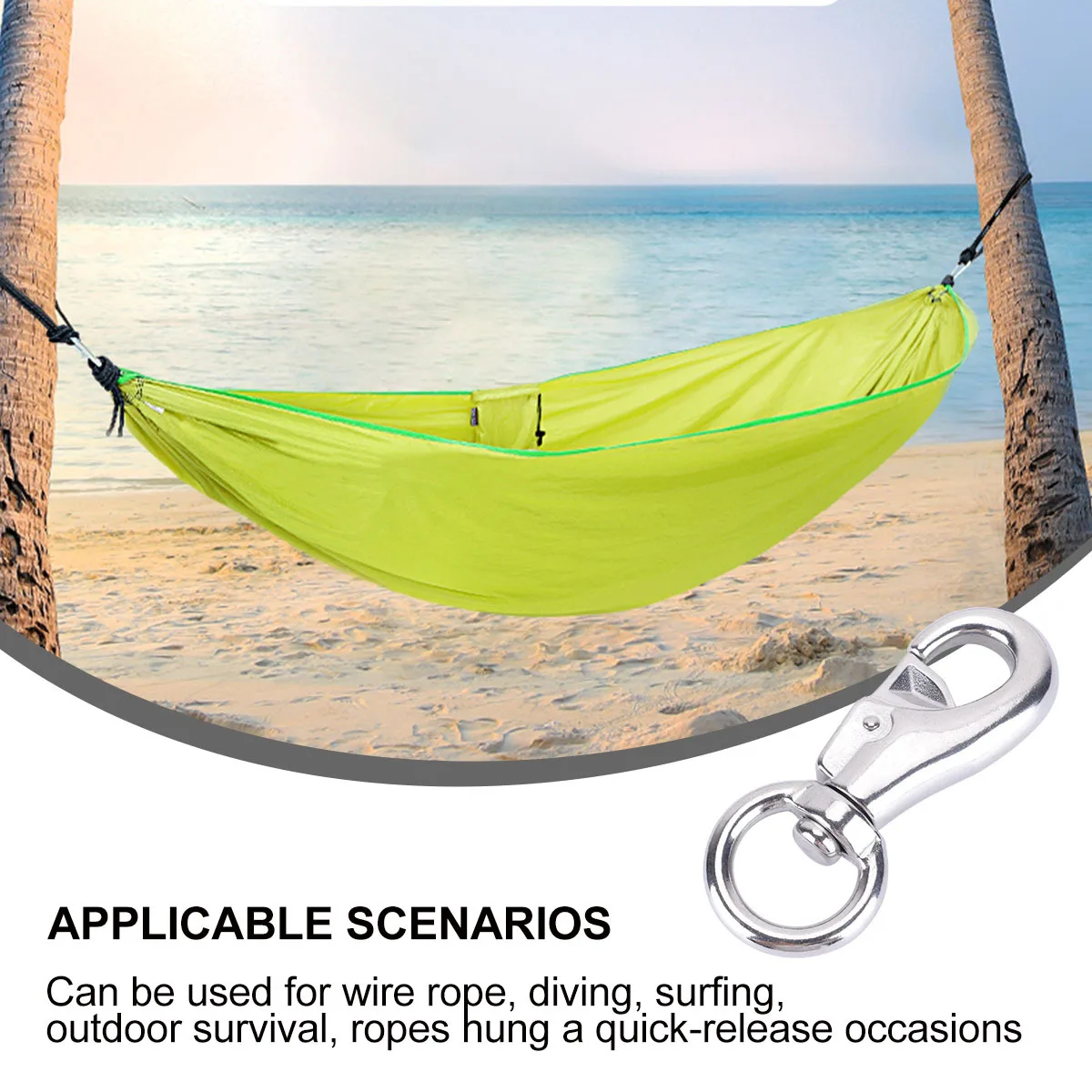 

102 мм серебряный поворотный крючок, сверхпрочная металлическая пружинная защелка для стула-гамака, домашние и уличные качели, подвесные аксессуары, 300 кг