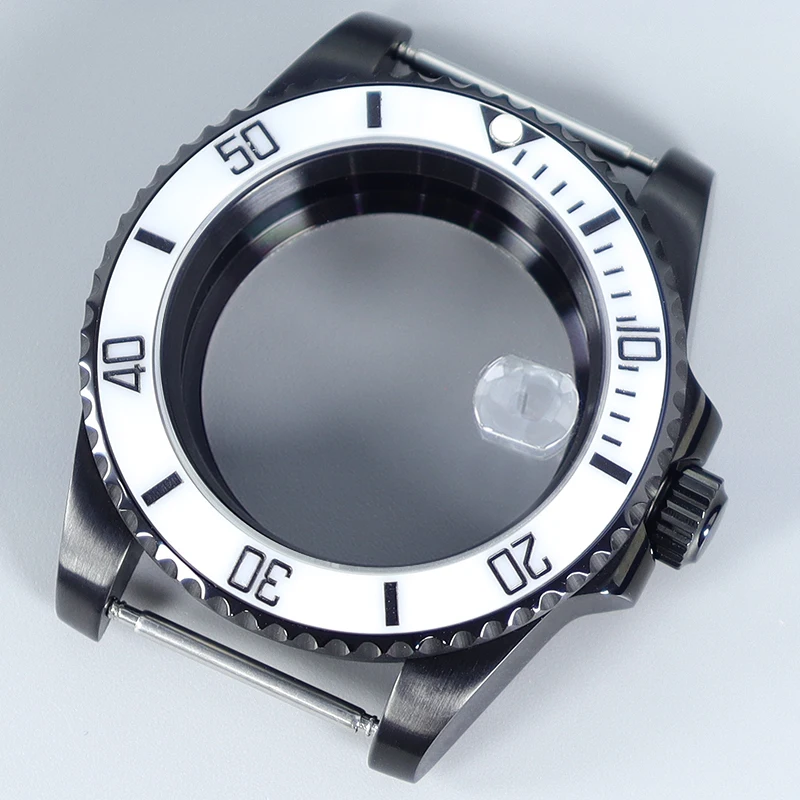 

NH35 40MM SUB GMT Black white Ceramic Insert Watch Case For NH34 NH35 NH36 NH38 Eta 2824 Miyota 8215 Movement Water Resistance