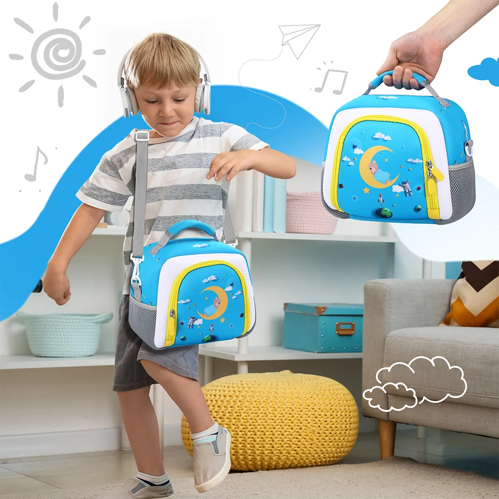 Carrying Case Bag with Side Mesh Pocket Protective Case Double Zipper Storage Case for Toniebox Audio Player Starter Set