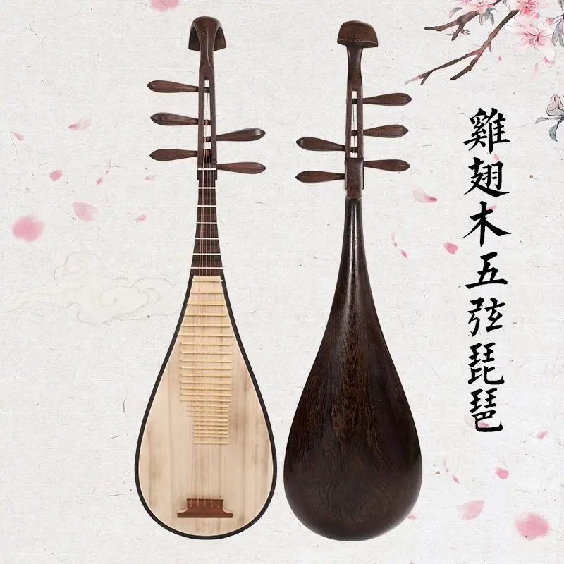 Five strings like Tang shell carving chicken wings wood pipa Four strings