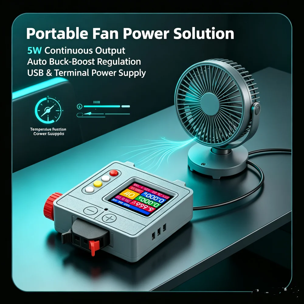 Portable Power Bank TFT Color Screen Mini Power Supply module Test Power Supply 18650 Powered Buck-Boost Power Supply DIY