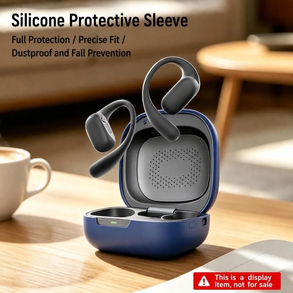 Silicone Charging Box Case Full Coverage Anti-Fingerprint Protective Case Shock Absorbing Dustproof for Shokz OpenFit 2 Ai T922