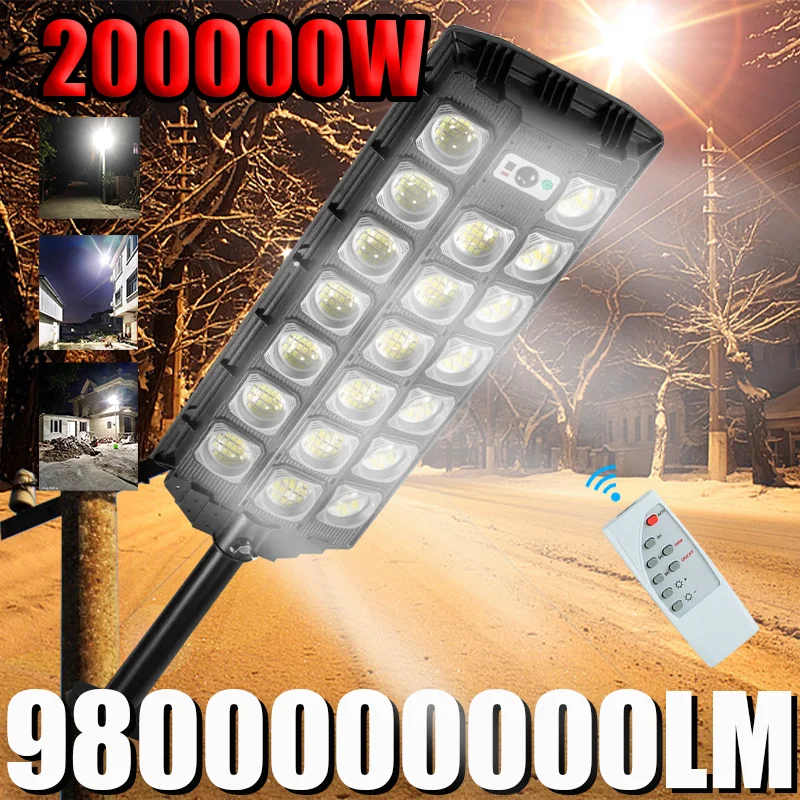 Powerful LED Solar Lights Outdoor Motion Sensor Solar Street Lamp Remote Control IPX8 Waterproof Street Garden Lantern Wall Lamp