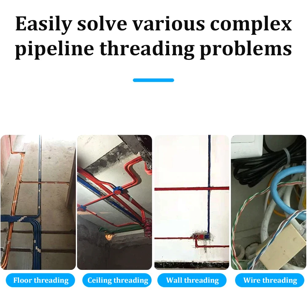 Universal Wire Threading Device 5/10m Spring High Elasticity Rope Pulling Device With Pulley Electricians Wire Lead Cable Puller