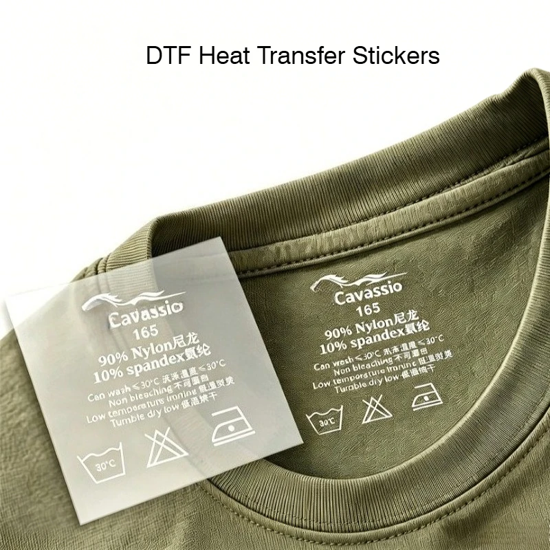 100PCS Custom DTF Stickers Iron-on Clothing Hot Stamping Garment Tags Labels Any Size