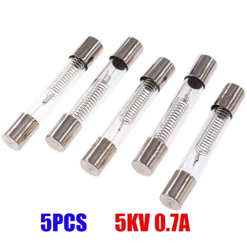 5PCS 5KV Microwave Oven Fuse 6*40mm 0.7A  700MA Glass Tube Fuse 6x40mm High-Pressure Fuse
