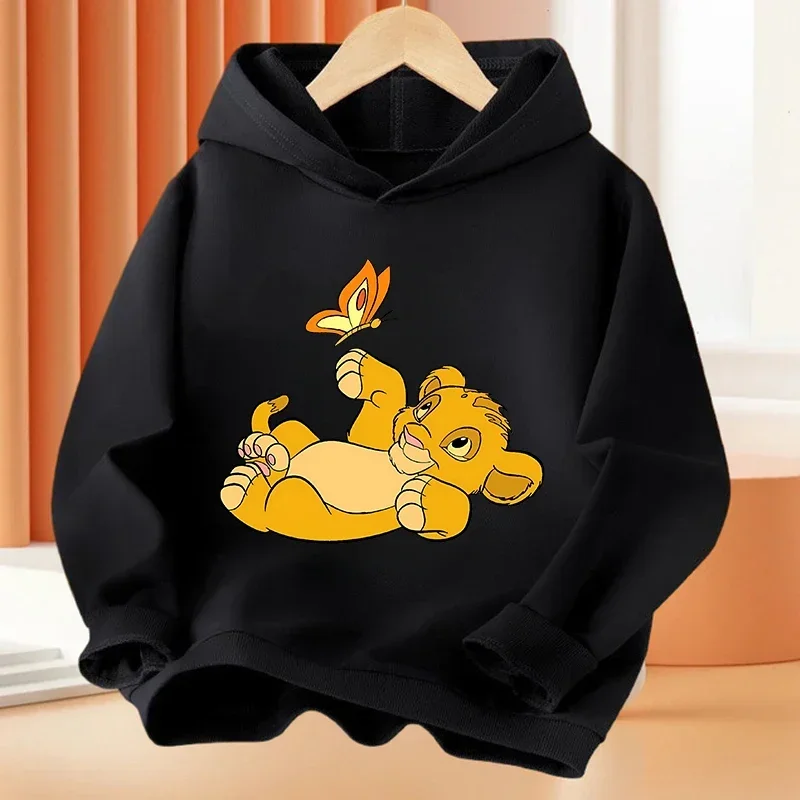 سترة ديزني ذا ليون كينج سيمبا كارتونية للأطفال بأكمام طويلة للخريف والشتاء، سترة لطيفة للأطفال بأكمام طويلة دافئة