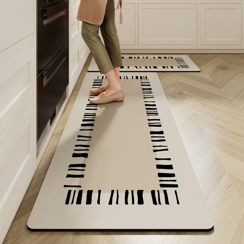 VIKAMA Kitchen diatom mud mat wabi-Sabi water absorbent oil non-slip mat home long easy to care quick dry mat