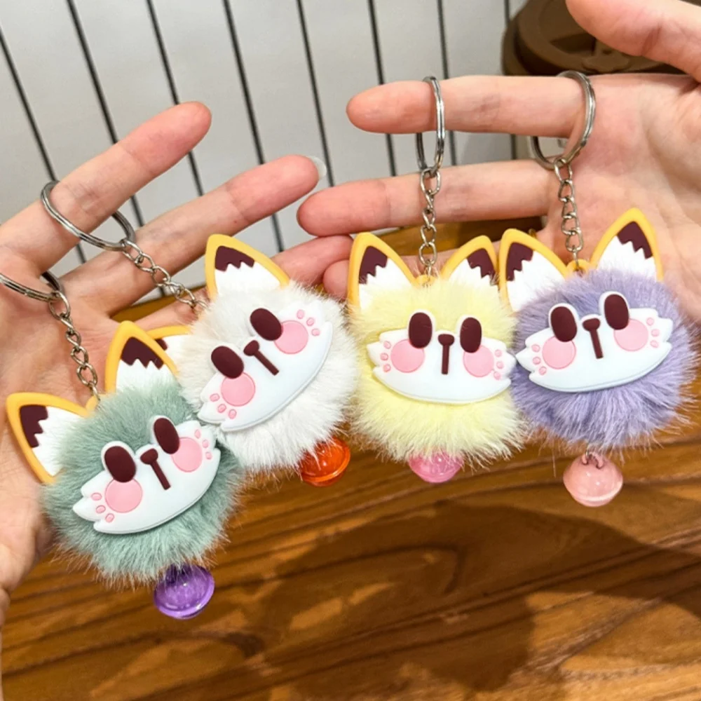 Lindo gato de peluche muñeca colgante llavero dibujos animados gatos de la suerte muñeca campana coche llavero bolsa encanto mochila decoración regalo para niñas