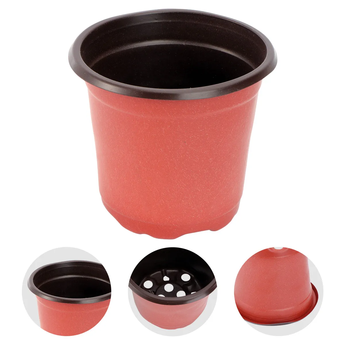 100pcs Plastic Flower Pot Planter Minimalist Breathable Holes Desk Bookshelf Table Window Sill Gardening Living Room Succulents