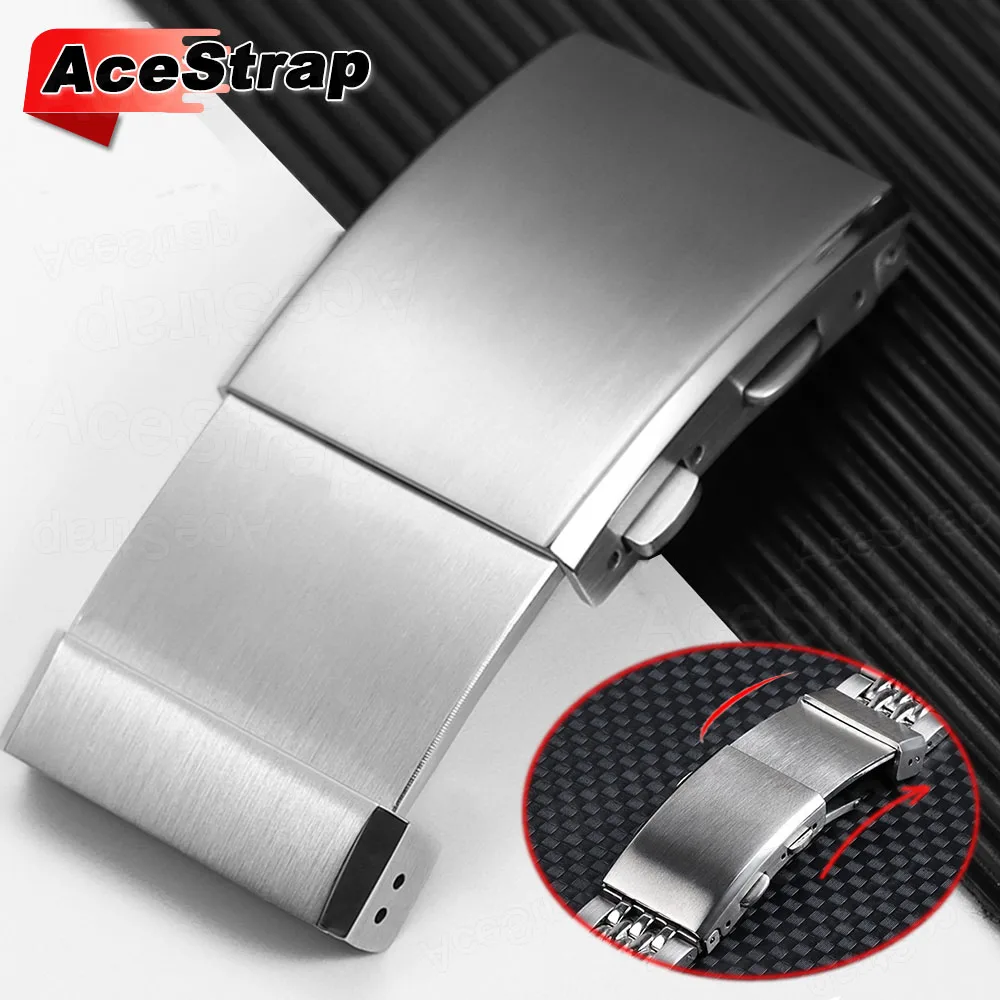 316L Stainless Steel Watch Buckle 22mm 20mm 18mm 14mm 16mm Scalable Watch Button Double Folding Strap Clasp Luxury Accessories