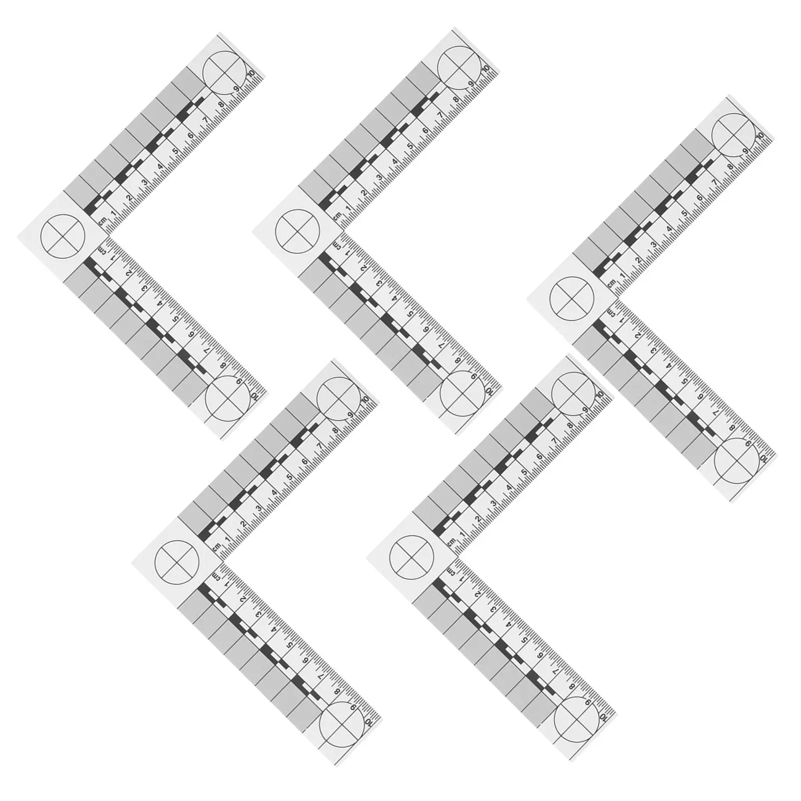 5pcs L-Shaped Evidence Scale Ruler Centimeter for Crime Scene Macro Scale Centimeter Ruler Shaped Crime Scene Markers Evidence