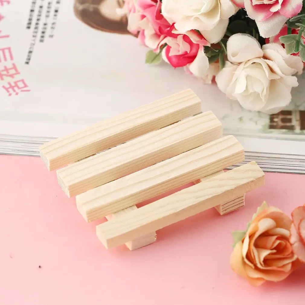 Natural Wood Wooden Soap Dish Storage Tray Holder 8*7cm Bath Shower Plate Support Tray Shower Plate Wash Soap Bath