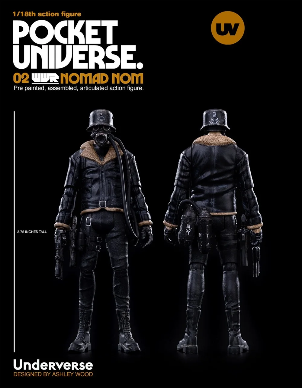 

1/18 UV Pocket Underverse World War Robot 2 Tracker NOM HINKKON Black Brown Version For Fans Collection