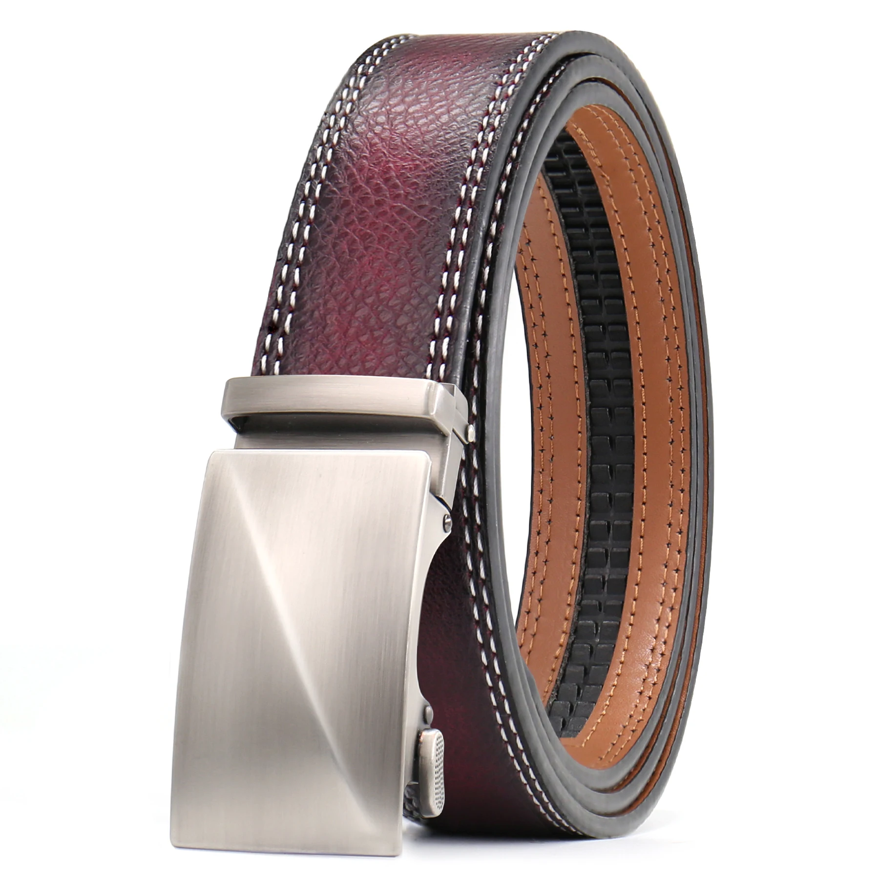 Мужской ремень с храповым механизмом, ремни из искусственной кожи, ширина 1, 3/8 дюйма, подарок для мужа