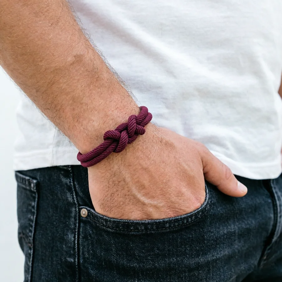 Unique Men Rope Bracelet Premium Selected 4mm Cord Special Lucky Knot Tibetan Braclet Available In Multiple Colors And Sizes
