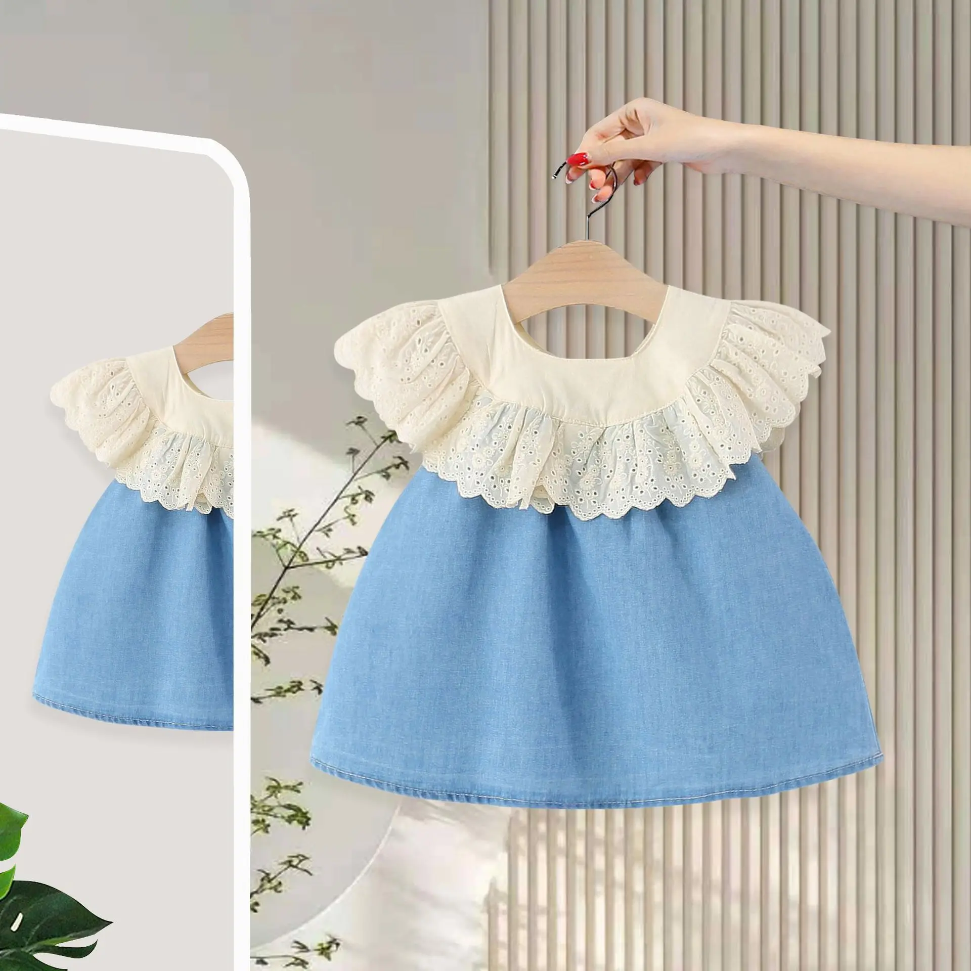 Girls Dresses Summer 2026 Children Cute Denim Dress For Baby Princess Party Clothes Kids Birthday Costume Toddler Outfits 1 2 3Y