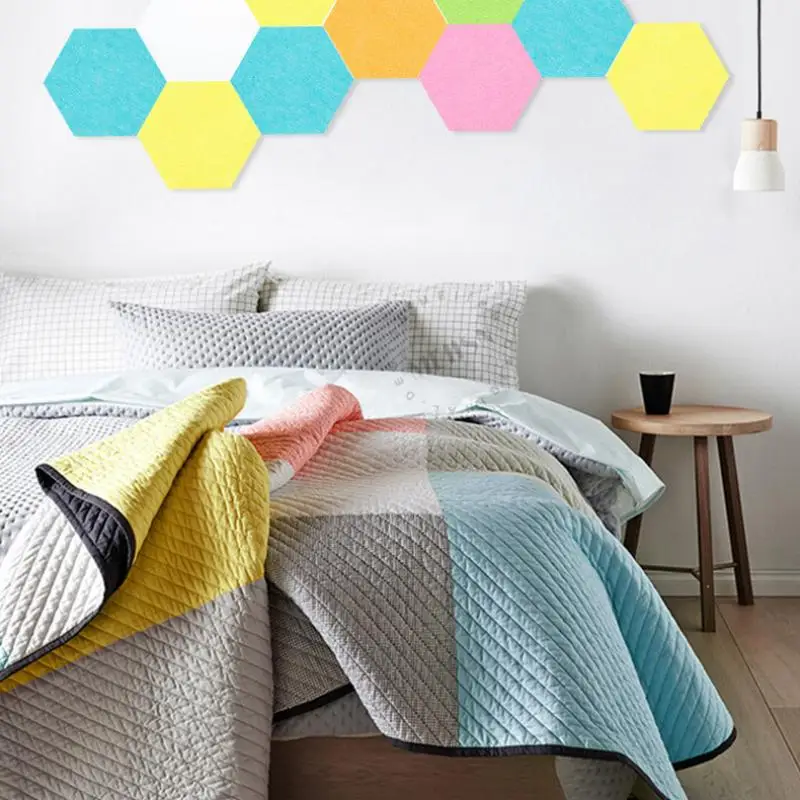 1Pc Ins Style Hexagonal Felt Wall Sticker Corkboard Message Board Home Simple Portable Creative Background Wall Decoration