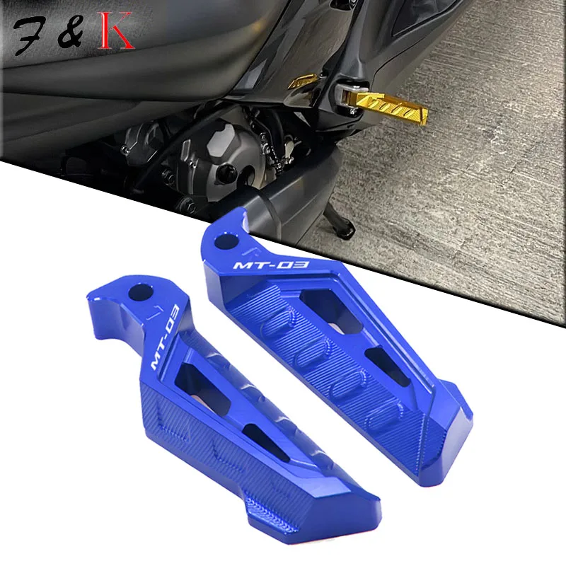 CNC Aluminum Rear Passenger Foot Peg Footrests Motorcycle Accessories For YAMAHA MT-03 MT 03 MT03 2017 2018 2019 2020 2021 2022