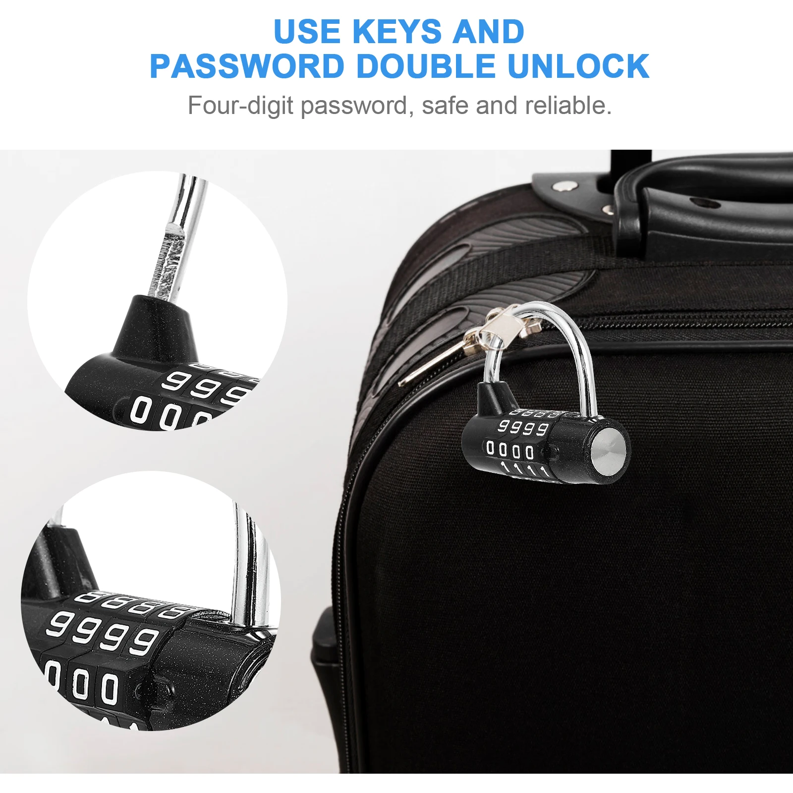 

Zinc Alloy 4 Combination Lock Weatherproof Small Padlocks Code Student Durable Tough Lightweight Easy Install Operate