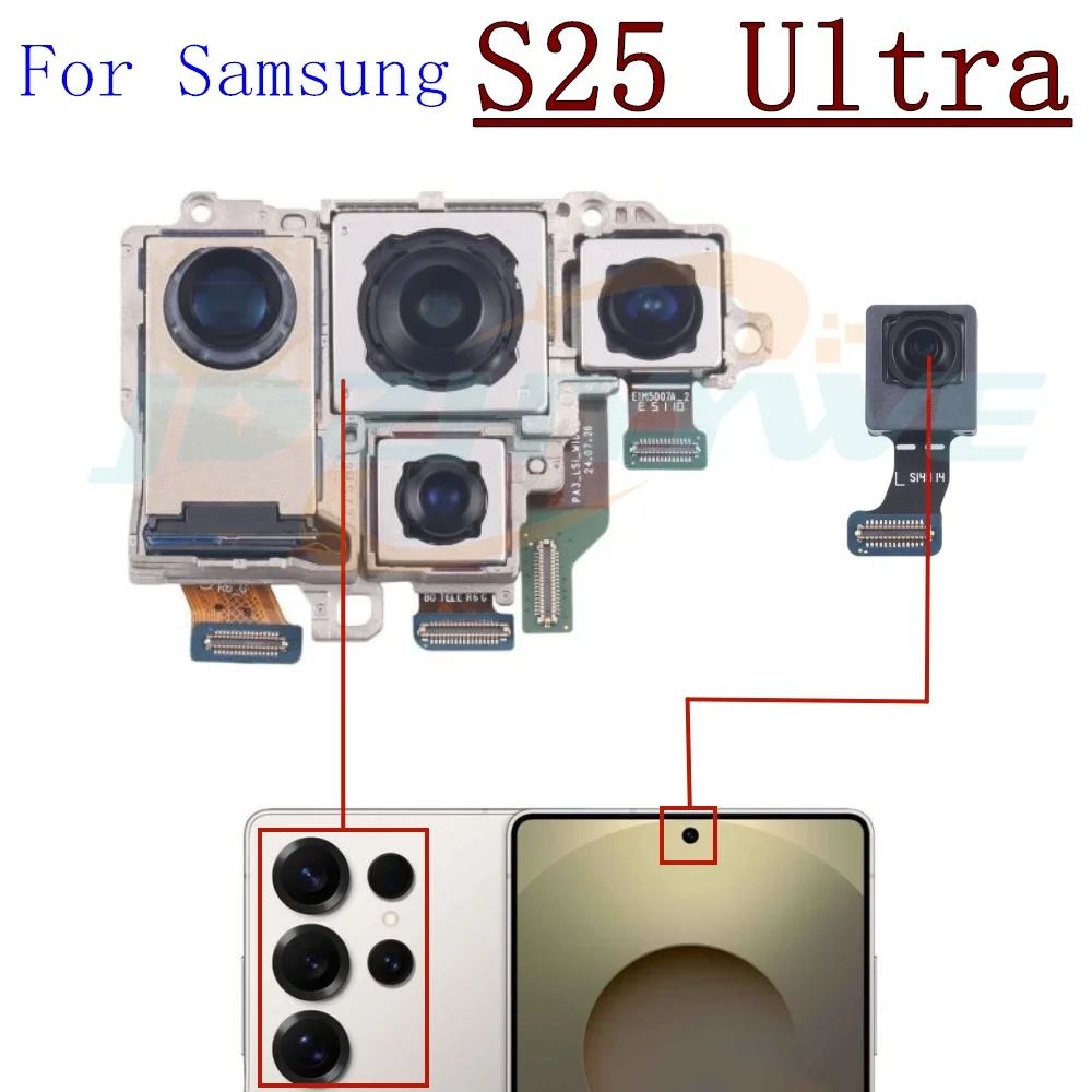 

Передняя задняя камера для Samsung S25 Ultra S25Ultra S938 Фронтальная камера для селфи Задний модуль основной камеры Гибкий кабель Запасные части