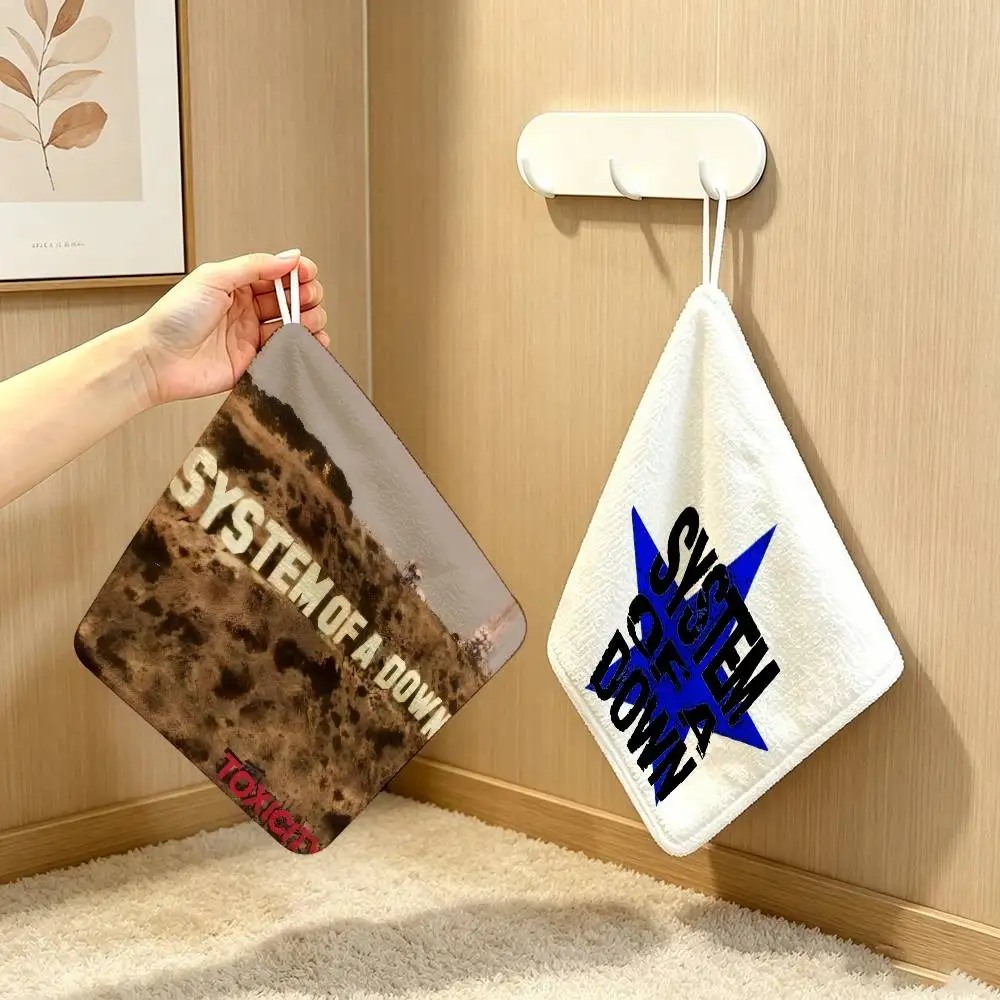 Band S-system Of A D-down   Polyester Cotton Hanging Kitchen Towel Skin Friendly Hand Wiping Towel For Hotel Cafe Household