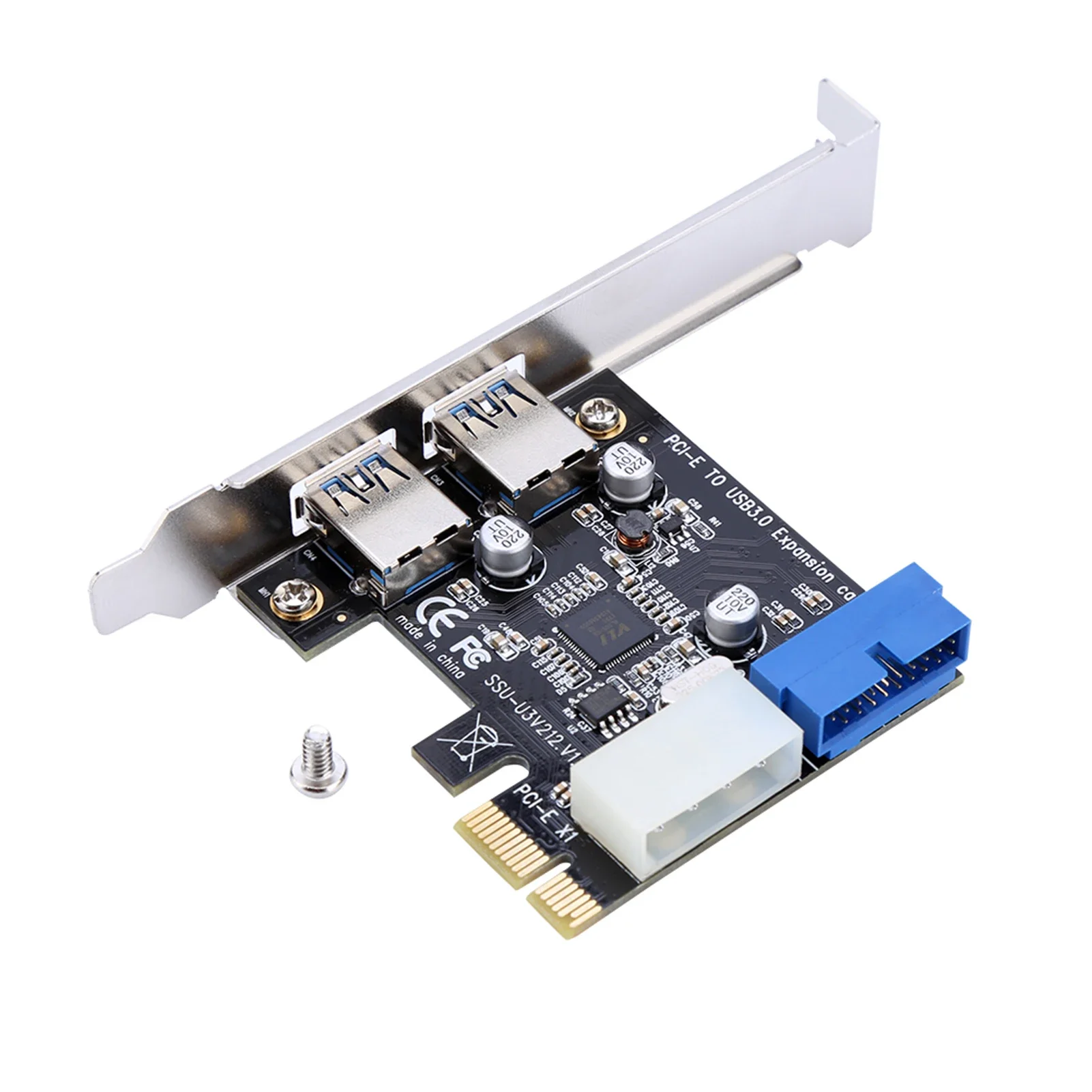 Controller Hub Adapter เมนบอร์ดอะไหล่ PCIE to USB3.0 การ์ดขยายอะแดปเตอร์ด้านหน้า 19PIN Connector