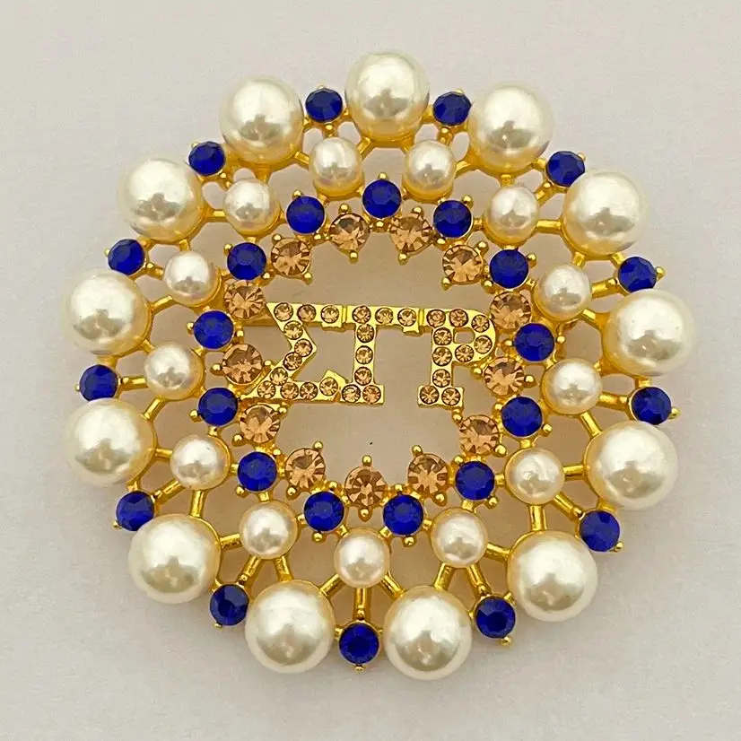 Греческий металлический кристалл Sigma Gamma Rho женский подарок круглая фотография