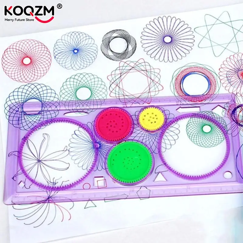 

1PC Spirograph Geometric Ruler Learning Drawing Tool Stationery For Student School Rulers Office Supplies Set Creative Good Gift