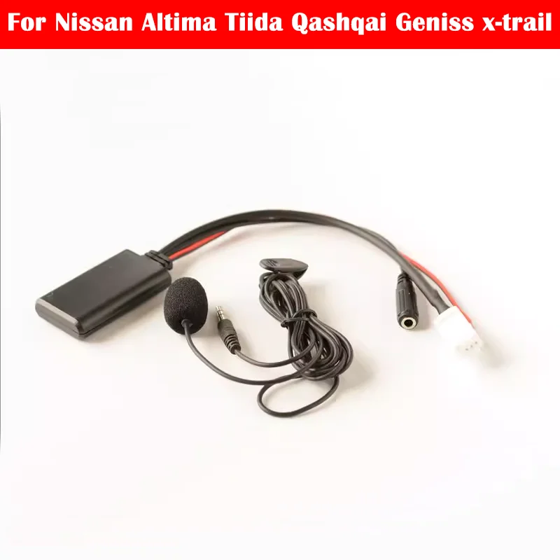 Car 8Pin Bluetooth 5.0 Aux Input Audio Cable Microphone Handsfree Adapter Plug For Nissan Altima Tiida Qashqai Geniss x-trail
