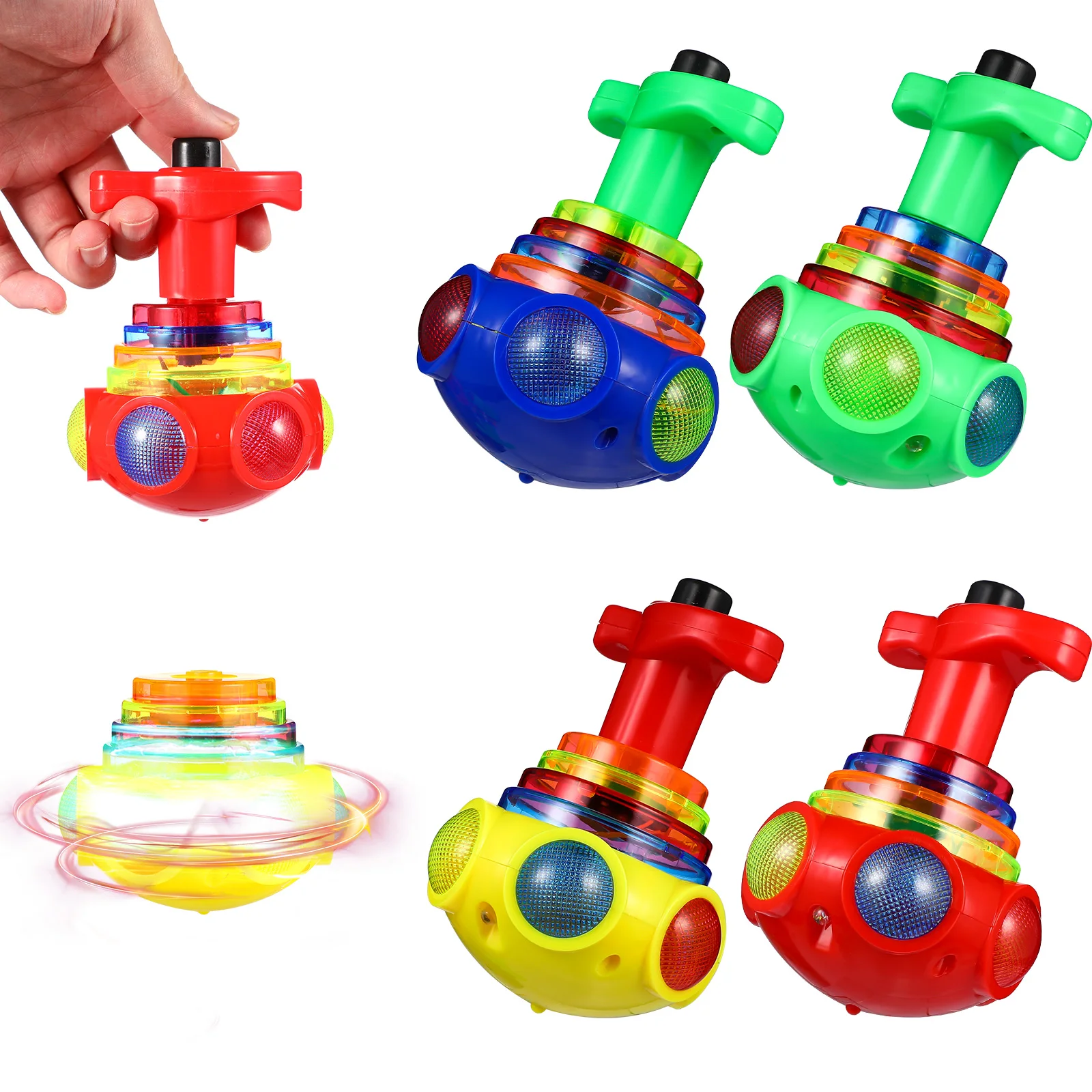 

4 Pcs Gyro Toys Playthings Spinning Top Kids Plastic Sensory Child Electric