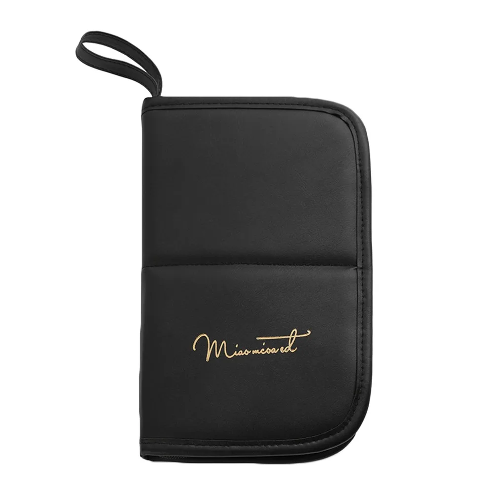 

Portable PU Leather Makeup Brush Bag Large Capacity Waterproof Beauty Tools Pouch 20 Holes Durable Brush Storage Pouch