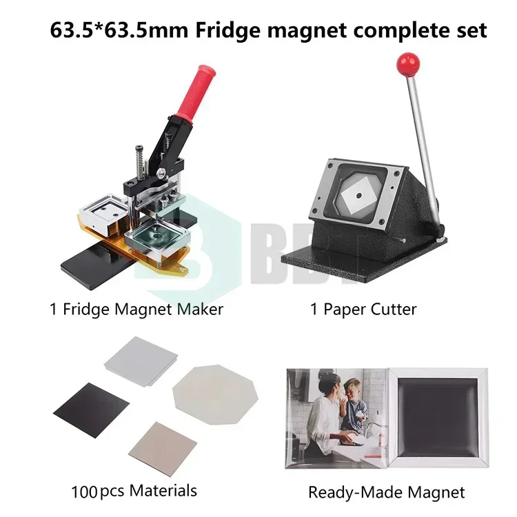 Square Fridge Magnet Making Machine Photo Fridge Magnet Machine Kit Including Machine Magnet Cutter 1000Sets Materials