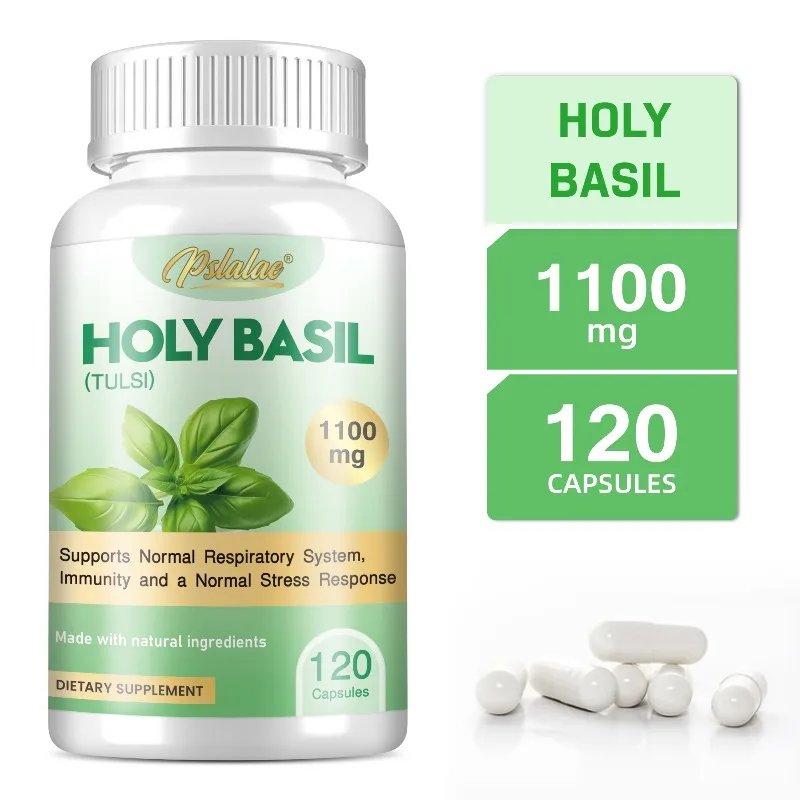 

Holy Basil Capsules - Promotes Respiratory Health, Improves Sleep Quality, Boosts Immunity, Improve Vitality and Energy Levels