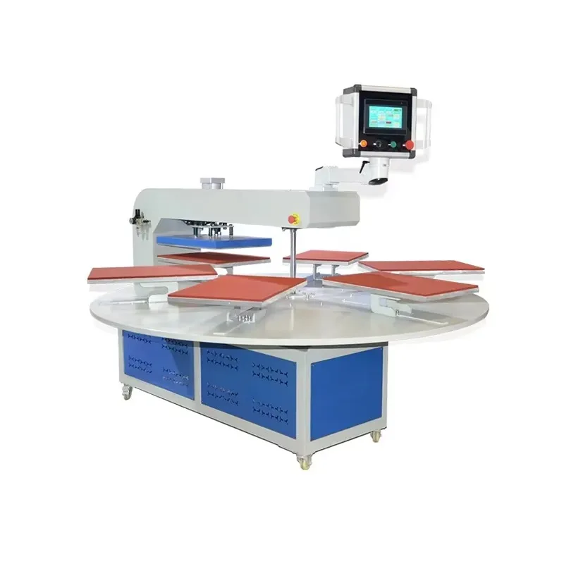 38x38 40*60cm Factory Price Automatic Pneumatic Sublimation Rotary Six Worktable Heat Press Machine for t Shirt