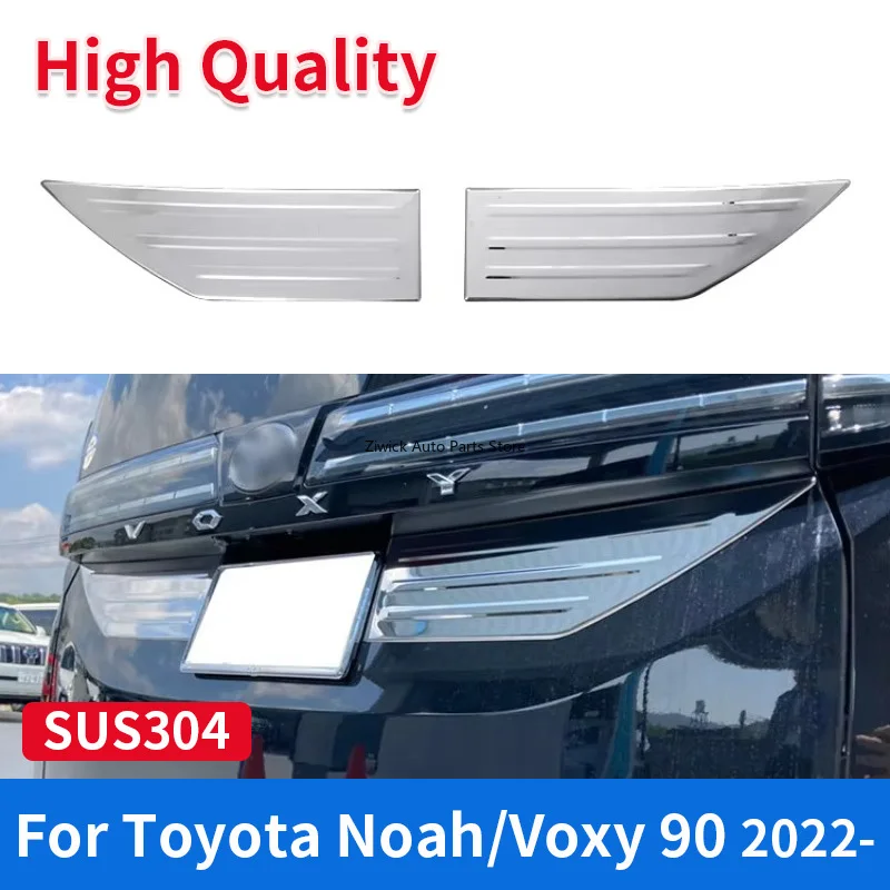 

High Quality SUS304 Chrome Car Styling External Accessories Rear License Plate Frame Cover Trim for Toyota Voxy Noah 90 2022